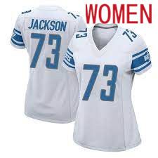 Women Detroit Lions #73 Jonah Jackson Nike White Game NFL Jersey